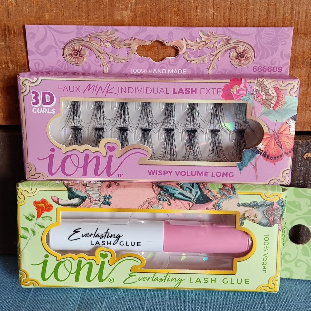 Ioni 100% Vegan Hand Made Eyelash Extensions & Glue NIP